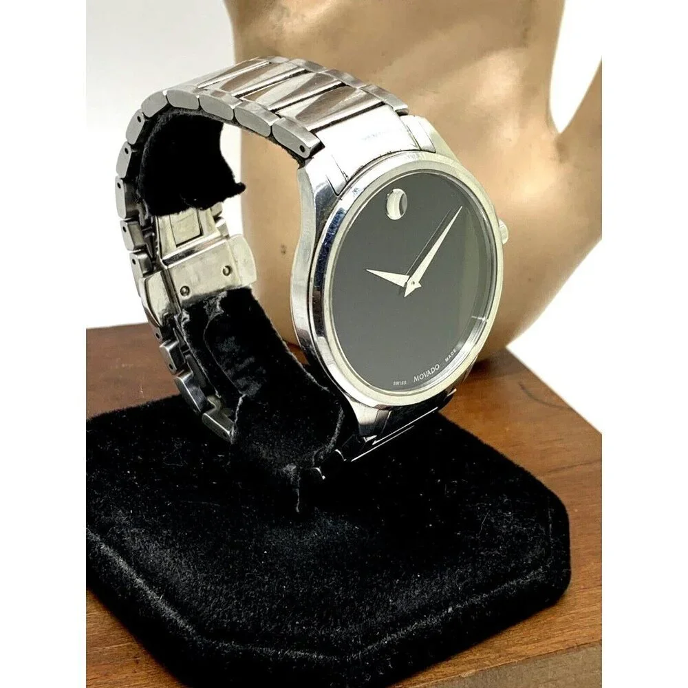 Movado Men's Watch 77.1.14.1581 Black Dial Swiss Quartz Stainless Steel …